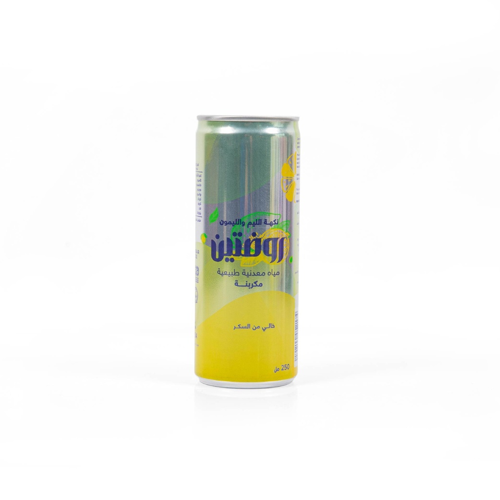 CARBONATED WATER LEMON CANS 250 ML 24 PC Al Rawdatain